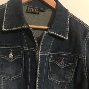 Ethyl Vintage Denim Crop Jacket sz Large